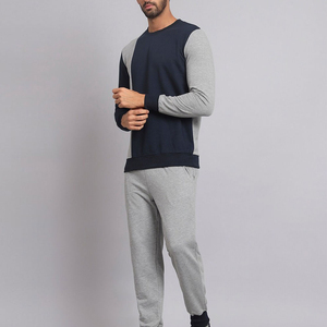 Conjunto Deportivo Personalizado con Logotipo para Hombre, Sudadera de Algodón Transpirable con Cuello Redondo, Conjunto de Dos Piezas, Estilo Casual Holgado, Ropa Deportiva Urbana, Color Sólido - Product Image 2