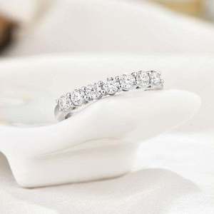 Classic Baguette Cut Lab Grown Diamond Geometric <b>Ring</b> 18K Gold Platinum Plated Prong Setting Unisex Wedding Jewelry - Product Image 4