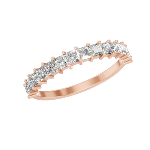 Anillo de Eternidad con Diamante Cultivado en Laboratorio Certificado por IGI, Anillo de Boda y Fiesta Personalizado en Oro de 14K con Corte Princesa, Chapado en Rodio, Joyería para Mujer - Product Image 4