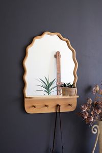 Premium Handmade Solid Wood <b>Wall</b> Mirror Minimalist <b>Design</b> Decorative Wooden <b>Frame</b> Mirror for Home Living Room Bedroom Wood <b>Frame</b> - Product Image 4
