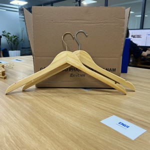 Low MOQ Wholesale Pine Wood Hangers Customized Logo High-Quality Wooden Clothes Hangers Made in Vietnam - Product Image 3