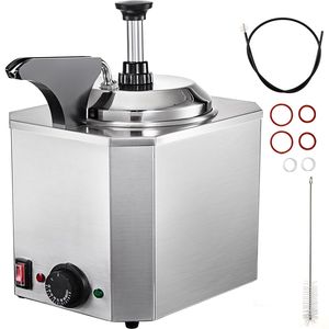 Dispenser per Formaggio con Pompa da 2,6 Qt, Scaldafonduta in Acciaio Inox 650W, Attrezzatura per Riscaldamento e Mantenimento a 30°C - Product Image 1