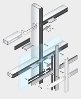 Façade murale en verre et aluminium, système de verre trempé double, résistant à l'eau et au vent, pour atrium de centre commercial