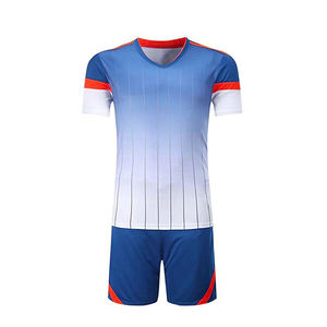 Kit de football de sublimation haut de gamme bleu et blanc – Ensemble maillot et short de football anti-humidité – Tenue d'équipe personnalisée – Fabrication en usine - Product Image 1