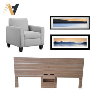 Juego de Muebles de Dormitorio de Hotel de Grado Comercial, Tamaño King, para Proyectos de Renovación y Conversión de Habitaciones de Huéspedes, Calidad Inn - Product Image 3