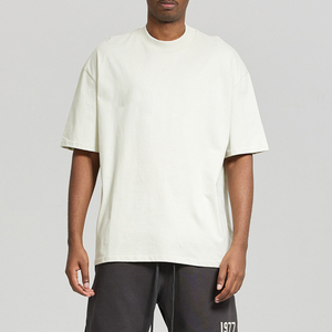 T-shirt Homme Oversize Épais en Coton Doux Coupe Décontractée Col Rond Vierge Streetwear pour Impression Personnalisée - Product Image 1