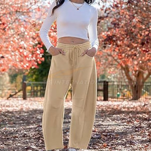 <b>Womens</b> Barrel Sweatpants, Loose Fit <b>Lounge</b> <b>Pants</b> Casual Wide Leg Cotton Joggers Elastic Waist Pockets Soft Sweatpants <b>Women</b> - Product Image 4