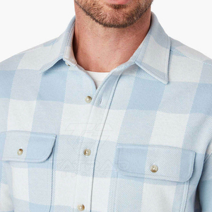 Custom Flannel Shirt Men Plaid Cotton Casual Workwear Button <b>Down</b> Shirt Wholesale Factory Manufacturer Flannel Shirt - Product Image 4