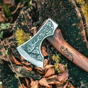 Tomahawk forjado de grado industrial, tomahawk de supervivencia para acampar, hacha de acero de alta calidad, hacha vikinga hecha a mano y personalizada. - Product Image 5