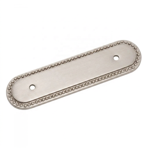 Poignée de meuble de luxe en laiton moderne, plaque arrière ovale, nickel satiné, perlée, de haute qualité, pour armoire, tiroir de cuisine, porte - Product Image 1