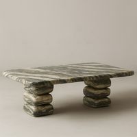 Table basse en marbre blanc brillant, mobilier d'art moderne, table décorative haut de gamme, mobilier de salon sophistiqué, table de luxe