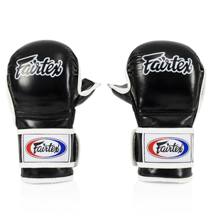 ถุงมือยิงปืน MMA แบบใหม่ fairtex sparring Shooter สีดำหนังแท้การฝึกอบรมแบบมืออาชีพ - Product Image 3