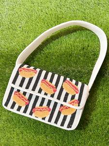 Bolso de hombro bordado con peces amarillos, punto de cruz, artesanía, regalo - Product Image 3