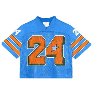 Maillot de football américain personnalisé unisexe à col en V, manches courtes, en polyester anti-humidité, numéro 88, logo frontal en sergé. - Product Image 6