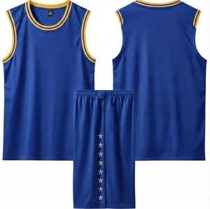 Ensemble d'uniformes de basketball unisexe pour adulte, bleu pastel, imprimé par sublimation, antibactérien, respirant, en maille, sans manches, avec short et débardeur - Product Image 1