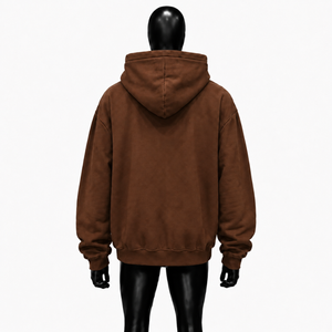 Sweat à capuche oversize marron style gothique avec croix cloutée et manches ornées de strass, unisexe, streetwear, coupe tendance, en promotion - Product Image 2