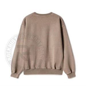 Sudadera de algodón grueso de cuello redondo, estilo holgado, para streetwear, suave, lisa, para jogging, de fabricante - Product Image 4