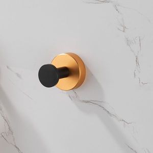 Gancio appendiabiti da parete nero/oro, con viti, confezione da 2, per ingresso, armadio, guardaroba, bagno, camera da letto, cucina - Product Image 2