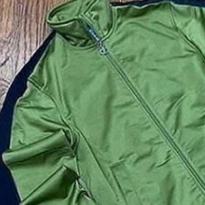 Unisex Green Tracksuit Solid Color Full Sleeve Zipper Closure Casual Wear Autumn Breathable Polyester Material Regular Fit - Product Image 5