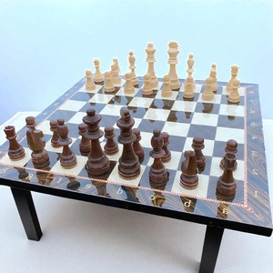 ILAHI's Eco-Friendly Rustic Polished Rectangle <b>Chess</b> <b>Board</b> Game 100% Handmade Pure Wood Animal/Love Style Customized Size <b>Chess</b> - Product Image 1