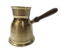 Ensemble de cafetières turques en laiton émaillé bleu, art Meenakari, cafetière Cezve Ibrik en laiton, cafetière arabe avec poignée en bois