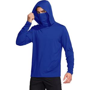 For Sublimation Spandex Polyester Quick Dry Breathable UPF 50+ Men's UV Protection Mask Fishing Hoodie Long Sleeve - Product Image 4