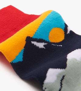 <b>Men's</b> Ankle <b>Socks</b> Mountain Print Red <b>Yellow</b> Blue Green Cotton Breathable Knitted Daily Wear Spring High Quality Sweat-Absorbent - Product Image 4