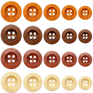 เสื้อเชิ้ตออกแบบเองแบบเป็นมิตรกับสิ่งแวดล้อม กระดุมไม้ขอบกว้างและแบบแบน 4 รู สำหรับเสื้อผ้า ชุดเดรส รองเท้า - Product Image 5