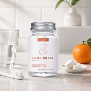 [FROM OREUM] Dentifrice solide saveur mandarine de Jeju, 60 comprimés, pour la préparation aux voyages et l'organisation des trousses de toilette en vacances - Product Image 2