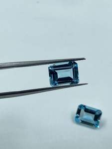 Topacio Azul Cielo Natural de 7x9mm, Corte Baguette, Piedra Suelta para Joyería - Product Image 2