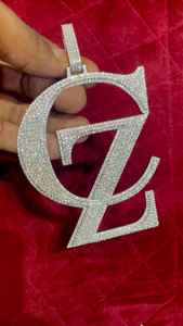 Colgante de letra inicial personalizado con incrustaciones de circonitas, de plata 925, estilo Hip Hop y Rapper, para fiesta - Product Image 4