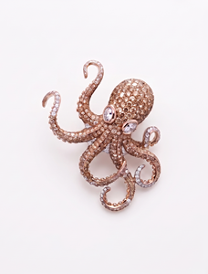 Moissanite <b>Silver</b> Octopus Bag Charm Nautical <b>Handbag</b> Fine Brooches Bling Purse Accessory Sea Creature Key Ring Jewelry <b>Silver</b> - Product Image 4