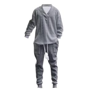 Conjunto jacquard elegante para hombre, tela suave, ajuste elástico, perfecto para relajarse o para ocasiones informales, disponible en una variedad de colores. - Product Image 3