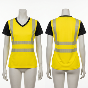 T-shirt de travail pour hommes et femmes, 180 GSM, polyester interlock de qualité supérieure, panneau réfléchissant, tee-shirt de sécurité, impression par sublimation personnalisée, broderie - Product Image 5
