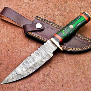 Nuevo Cuchillo Bowie de Acero de Damasco Hecho a Mano de Grado Industrial Personalizado para Camping y Caza con Mango de Madera OEM Duradero y Compacto - Product Image 1