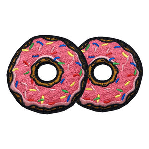 Cute Embroidered Donut Patch Pink Sprinkles <b>Sew</b>-On Applique Round Fabric Badge Fashion Garment Use - Product Image 3