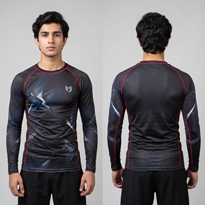Men's <b>Compression</b> <b>Shirt</b> Long Sleeve Rash Guard Quick Dry Breathable Base Layer Gym MMA Running Training Athletic Wear Australia - Product Image 5