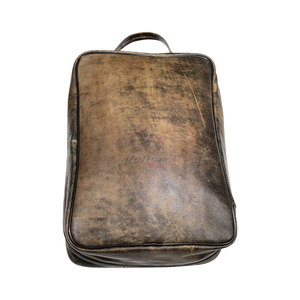 Genuine <b>Leather</b> <b>Backpack</b> Vertical Rectangular Cowhide Distressed Brown <b>Mens</b> Daily Carry Bag - Product Image 4