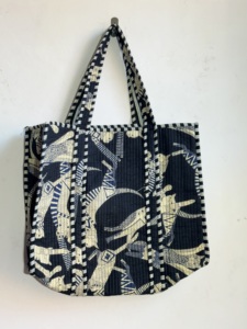 Bohemian Style Cotton <b>Tote</b> <b>Bag</b> Panelled Design Open Top All Seasons Shopping <b>Bag</b> Blue Patterned Women's <b>Bag</b> - Product Image 1