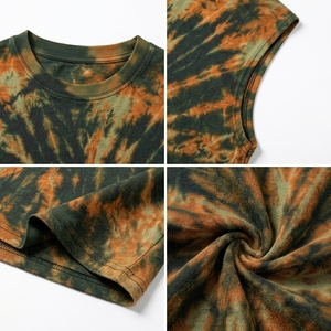 Camiseta sin mangas estilo hip hop con estampado tie-dye, corte holgado, estilo urbano informal, con etiqueta personalizada en el cuello, fabricante de Sialkot. - Product Image 6