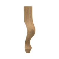 Pieds en bois massif de caoutchouc courbés et ornés pour ensemble coiffeuse et chaise – Pieds de meubles robustes pour extérieur, salon ou atelier