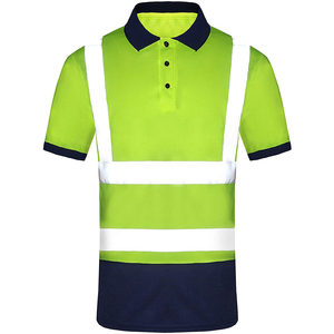 Piqué de Algodón de Alta Visibilidad para Camiseta Polo, Ropa de Trabajo Protectora con Cintas Reflectantes de Seguridad, Técnicas Impresas - Product Image 3