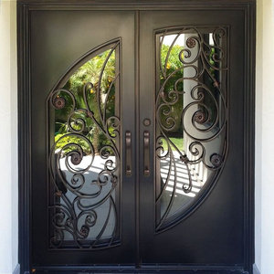 Portes en acier de haute qualité, portes intérieures et extérieures en fer forgé, portes d'entrée avec style français, finition personnalisée durable - Product Image 2