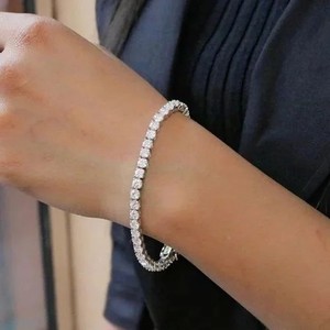 5mm 7.5 pouces 925 Sterling Silver Moissanite Diamond Tennis Bracelet Pour Hommes Fabriqué À La Main et Fabrication Grossiste Prix Usine - Product Image 1