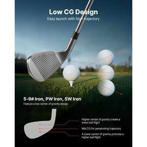 Ensemble de 12 clubs de golf pour homme 460CC #1 Driver Sac de putter et de support de golf en L Noir - Product Image 4