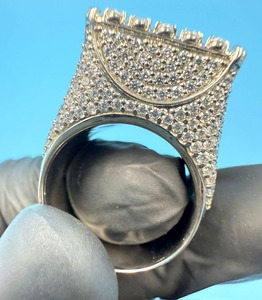 Anillo de Campeonato de Plata 925 con Moissanita, Acabado en Oro Blanco de 14K, Joyería de Moda Hip Hop para Hombre - Product Image 3