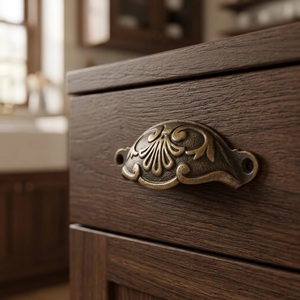 Traditional Cast Iron Flat Shape Durable Eco-Friendly Industrial Design Furniture Hardware Drawer Pull Handle for Bedroom - Product Image 3