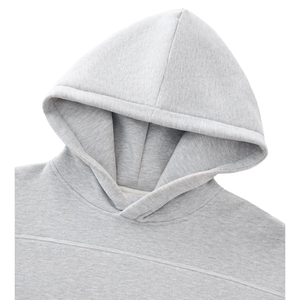 เสื้อฮู้ดซิปผู้ชายทรงบ็อกซี่ 400 GSM ผ้าคอตตอนสีขาวพิมพ์โลโก้ตามสั่ง ไซส์ใหญ่พิเศษ พร้อมซิป - Product Image 4