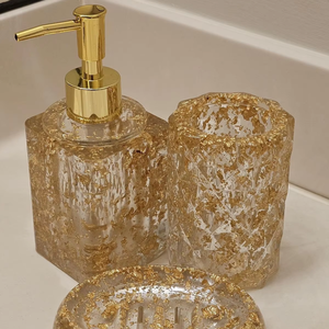 Ensemble de salle de bain en résine de luxe, fait main, design moderne, produit ménager, ensemble de salle de bain élégant, fabriqué en Inde - Product Image 1