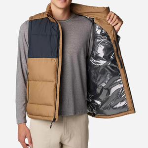 New Design Breathable Fashion Winter Wear Canvas Stand Collar Front Logo Jacket Winter Vest Half Sleeveless for Men - Product Image 5